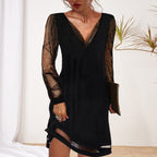 Eleanor | Women's V-Neck Party Dress | Sequin Sleeves · Eltrendio