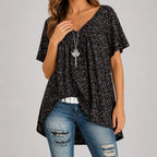 Eleanor | Women's V-Neck Tunic Top | Floral Print · Eltrendio