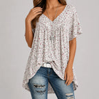 Eleanor | Women's V-Neck Tunic Top | Floral Print · Eltrendio