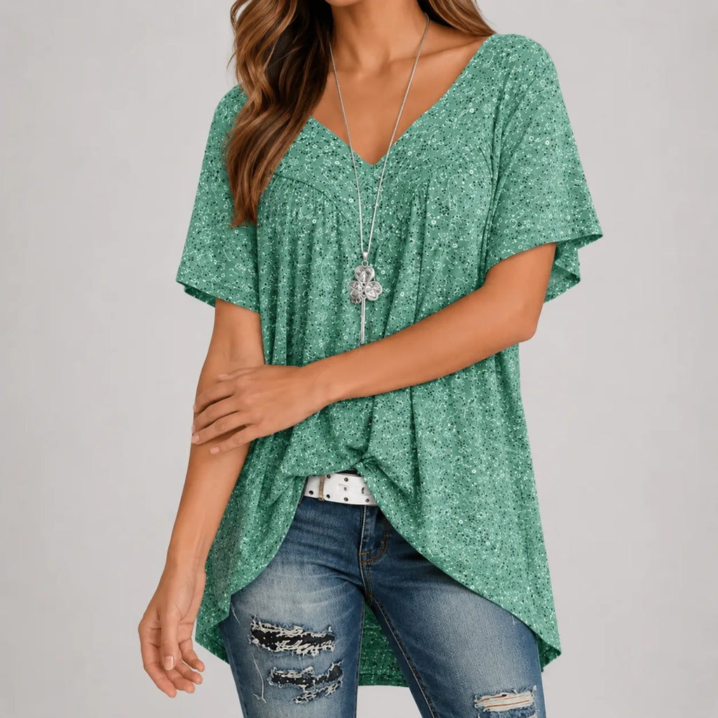 Eleanor | Women's V-Neck Tunic Top | Floral Print · Eltrendio