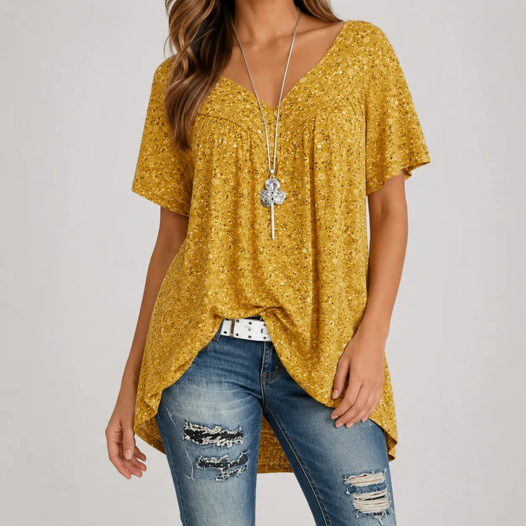 Eleanor | Women's V-Neck Tunic Top | Floral Print · Eltrendio