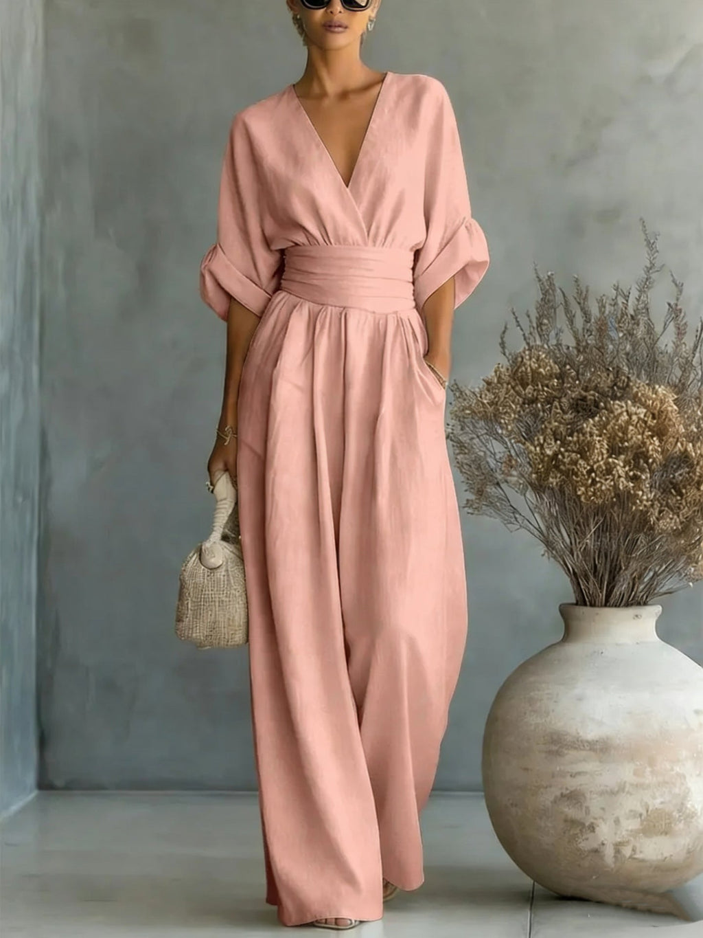 Eleanor | Women's Wide-Leg Jumpsuit | Wrap Front · Eltrendio