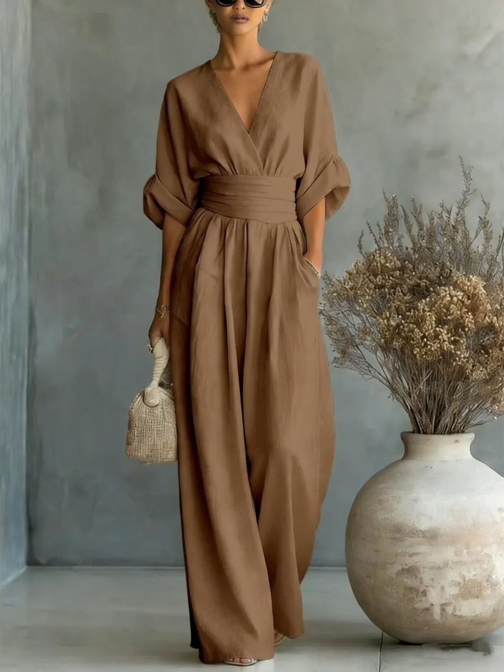 Eleanor | Women's Wide-Leg Jumpsuit | Wrap Front · Eltrendio