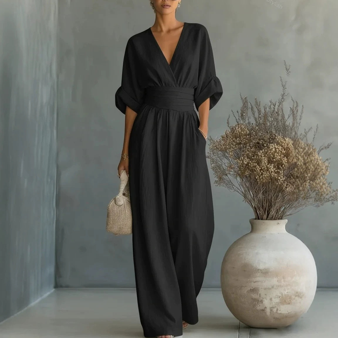 Eleanor | Women's Wide-Leg Jumpsuit | Wrap Front · Eltrendio