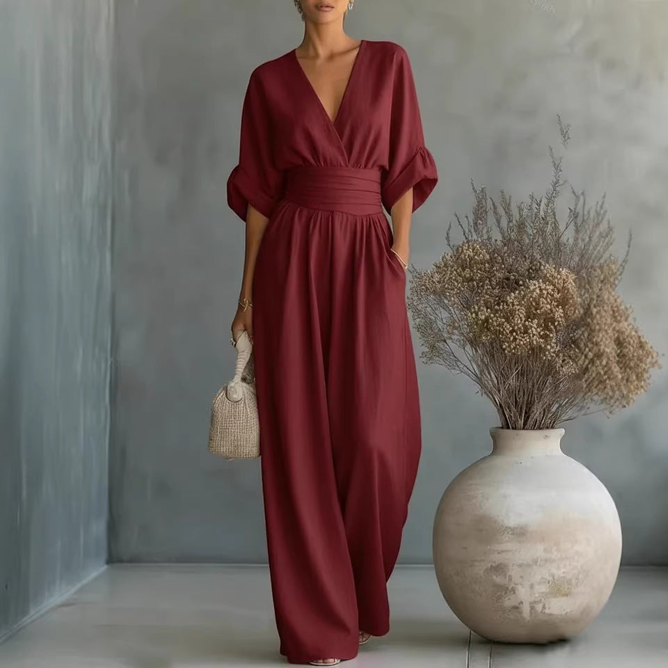 Eleanor | Women's Wide-Leg Jumpsuit | Wrap Front · Eltrendio