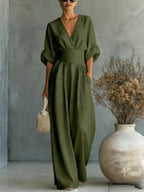Eleanor | Women's Wide-Leg Jumpsuit | Wrap Front · Eltrendio