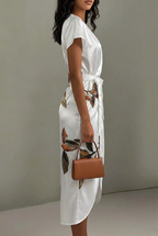 Eleanor | Women's Wrap Midi Dress | Floral Print · Eltrendio