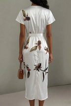 Eleanor | Women's Wrap Midi Dress | Floral Print · Eltrendio