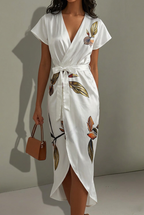 Eleanor | Women's Wrap Midi Dress | Floral Print · Eltrendio