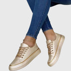 Elena | Women's Lace-Up Trainers | Chain Detail · Eltrendio