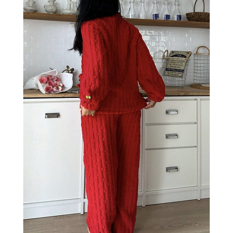 Elodie | Women's Fleece Lounge Set | Soft Cherry · Eltrendio