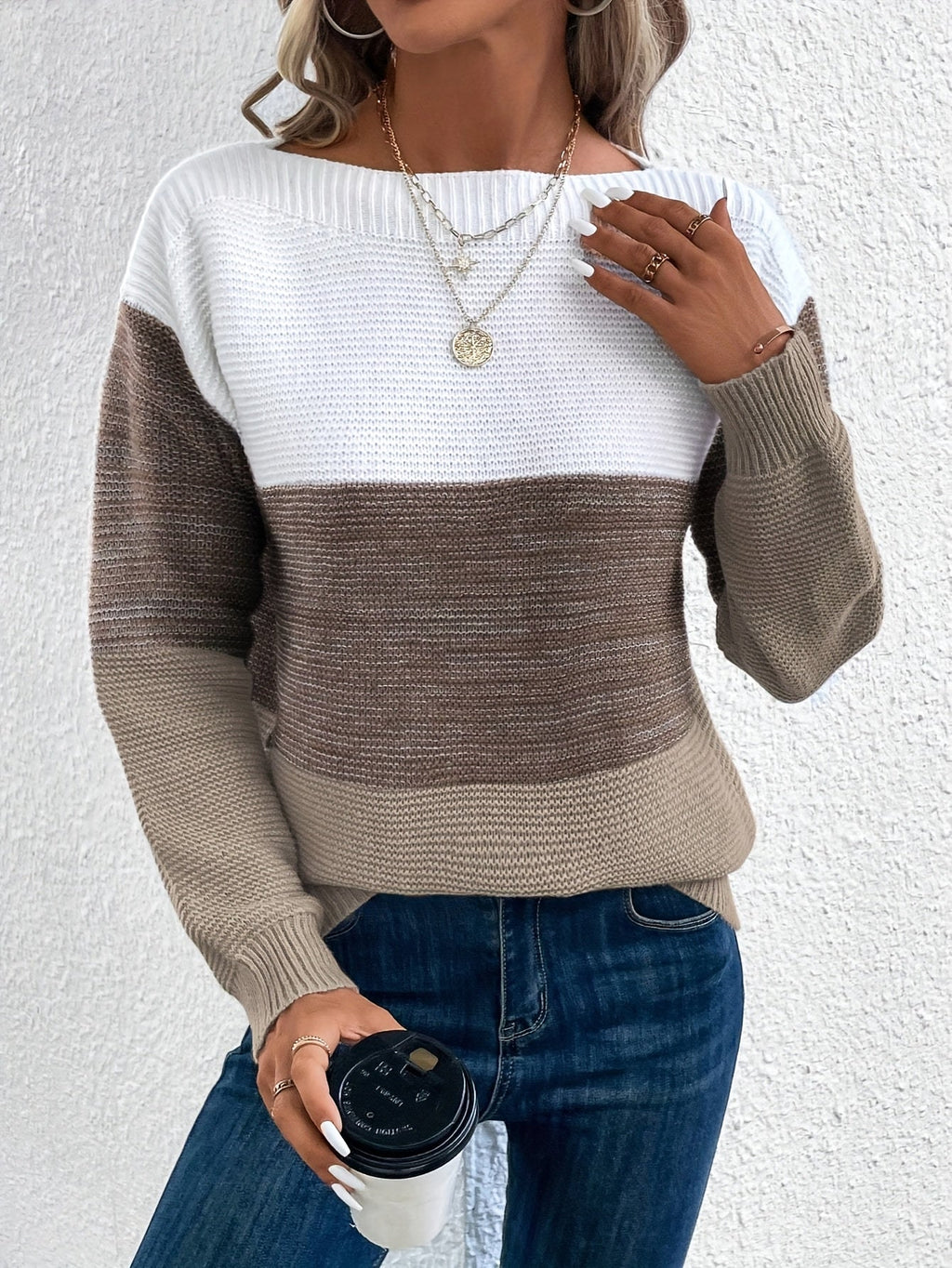Elodie | Women's Oversized Jumper | Colour Block · Eltrendio