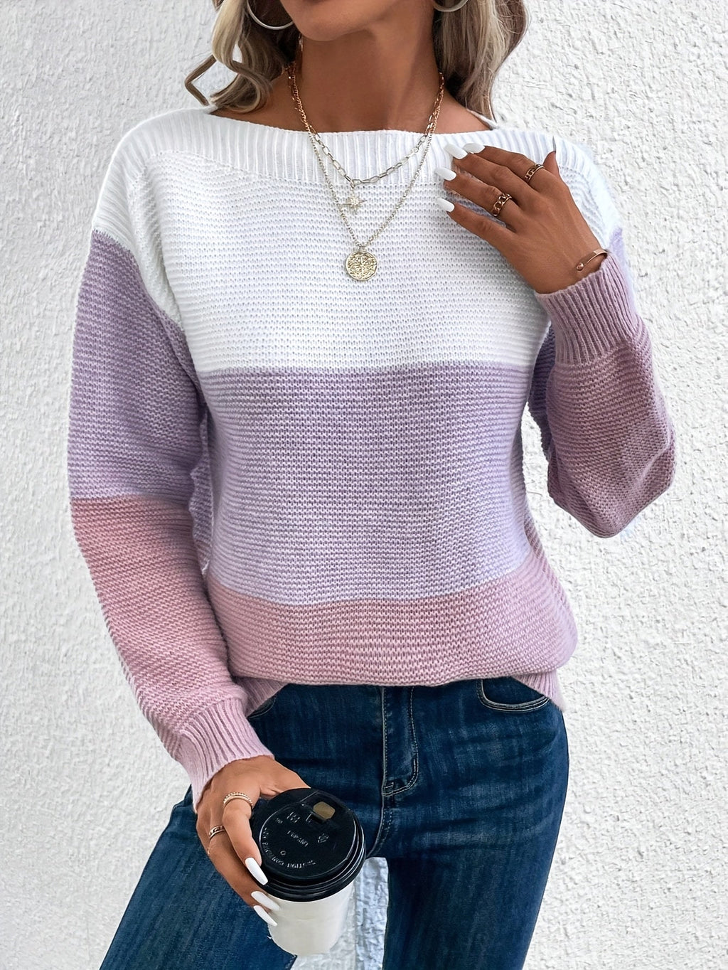 Elodie | Women's Oversized Jumper | Colour Block · Eltrendio
