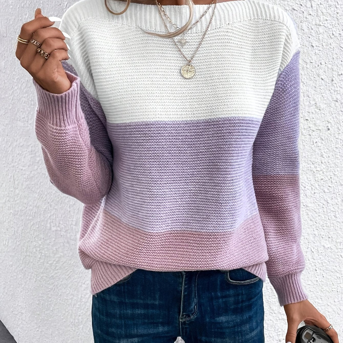 Elodie | Women's Oversized Jumper | Colour Block · Eltrendio