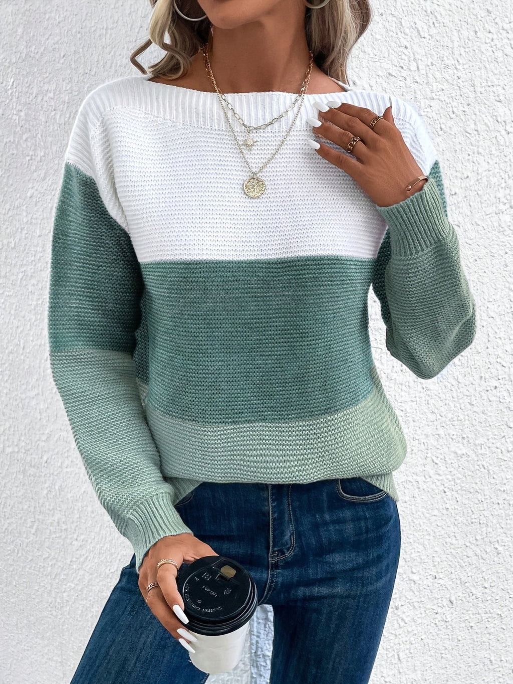Elodie | Women's Oversized Jumper | Colour Block · Eltrendio