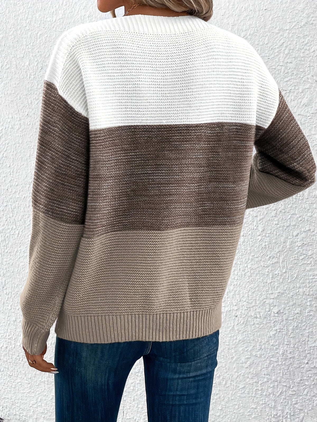 Elodie | Women's Oversized Jumper | Colour Block · Eltrendio