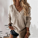 Elodie | Women's V-Neck Jumper | Knitted · Eltrendio