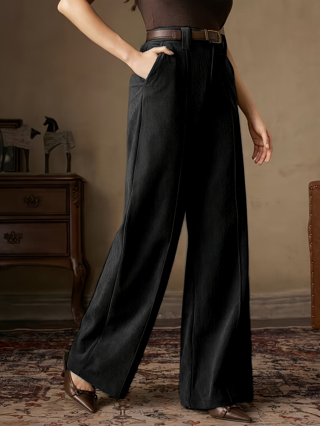 Elodie | Women's Wide-Leg Trousers | High-Waisted · Eltrendio