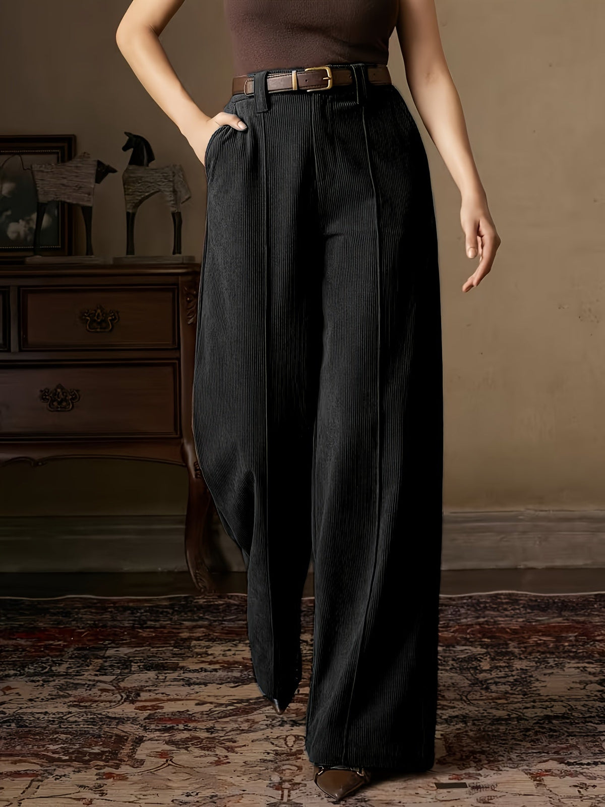 Elodie | Women's Wide-Leg Trousers | High-Waisted · Eltrendio