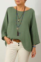 Eloise | Women's Boat Neck Top | Linen · Eltrendio