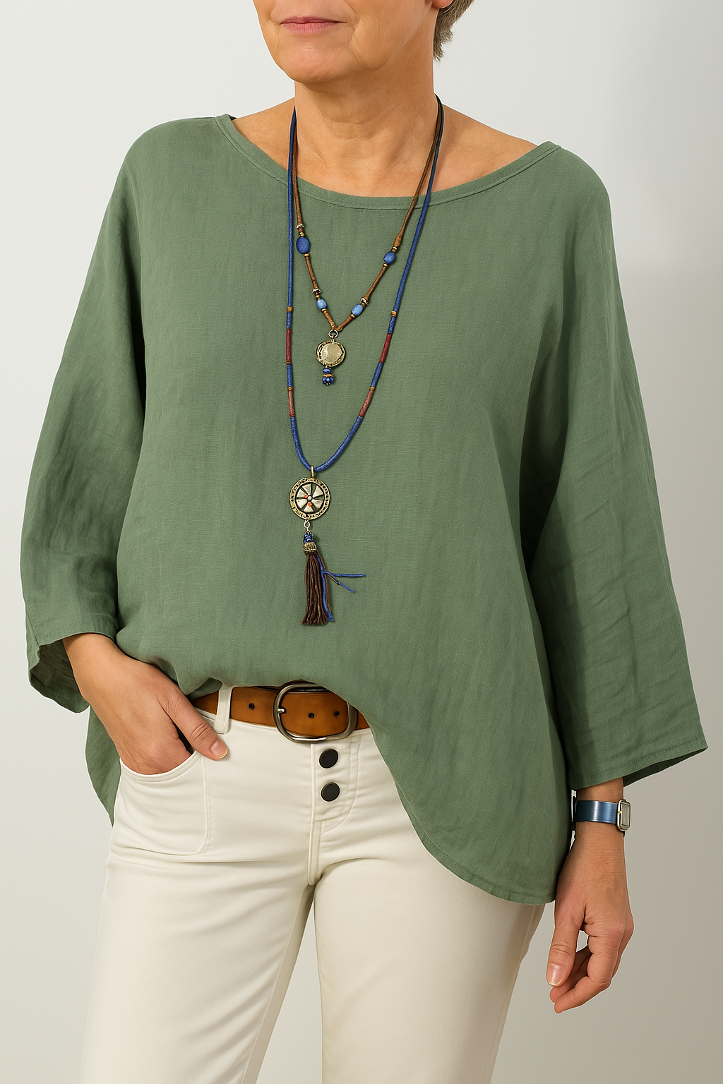 Eloise | Women's Boat Neck Top | Linen · Eltrendio
