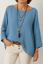 Eloise | Women's Boat Neck Top | Linen · Eltrendio