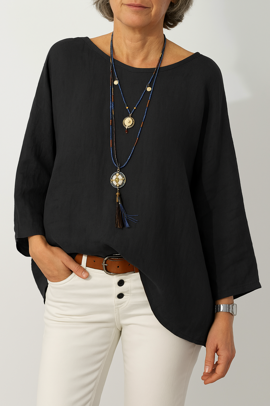 Eloise | Women's Boat Neck Top | Linen · Eltrendio