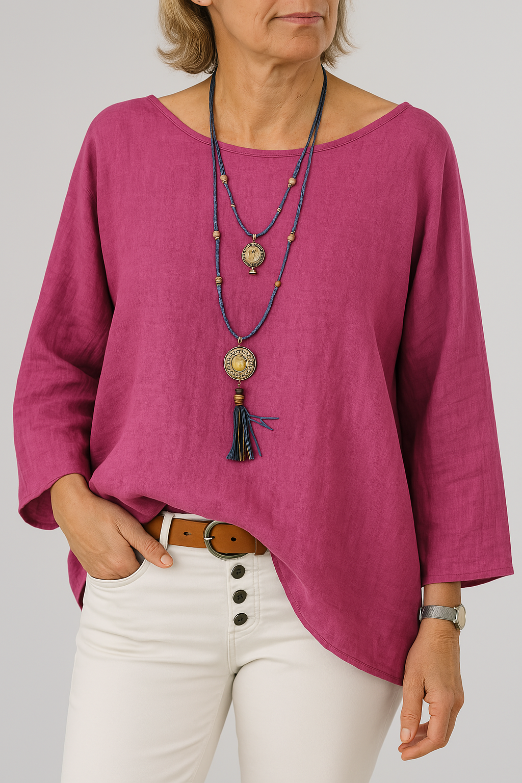 Eloise | Women's Boat Neck Top | Linen · Eltrendio