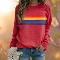 Elsie | Women's Crewneck Sweatshirt | Rainbow Stripe · Eltrendio