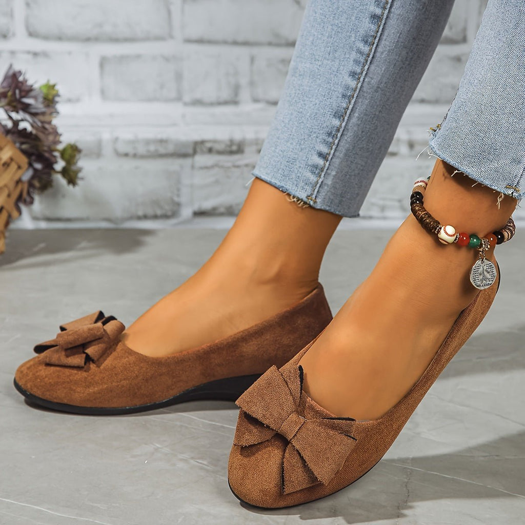 Elsie | Women's Slip-On Ballet Flats | Bow Detail · Eltrendio