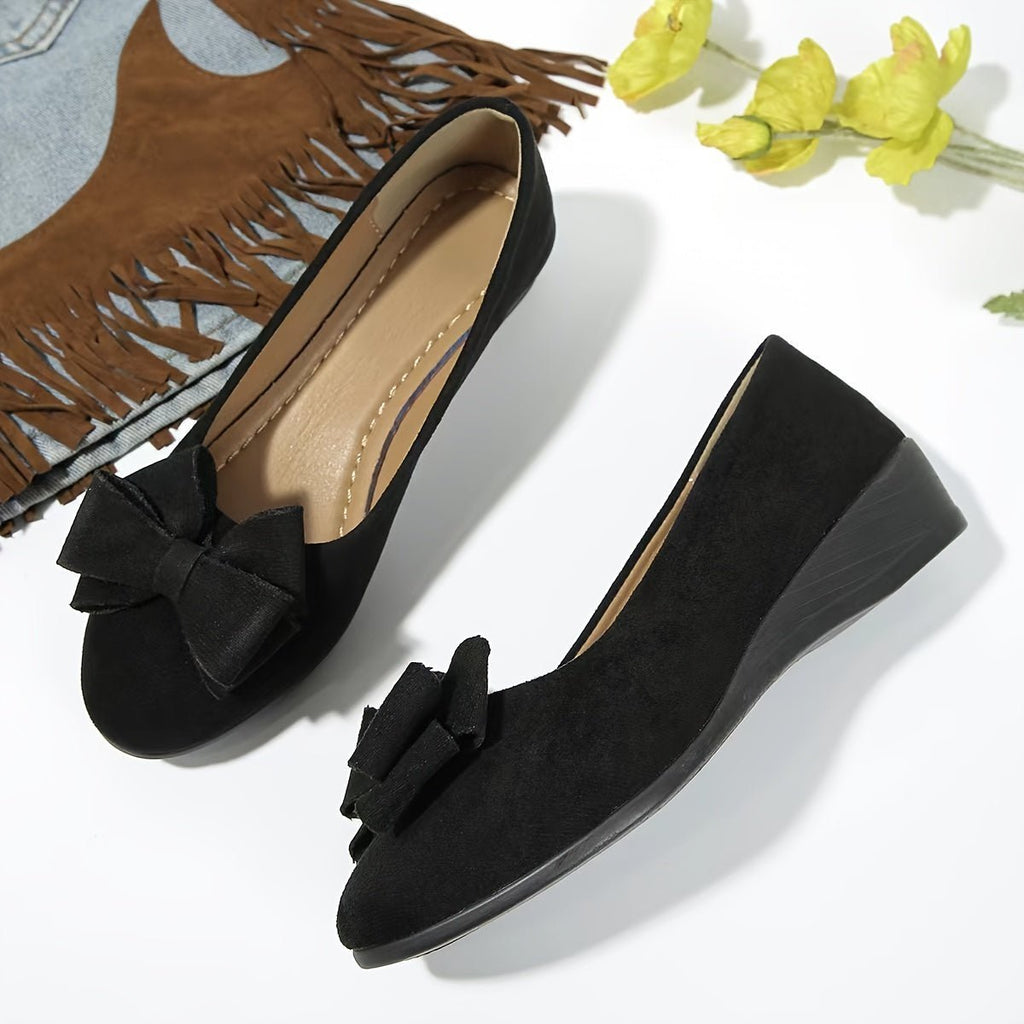 Elsie | Women's Slip-On Ballet Flats | Bow Detail · Eltrendio