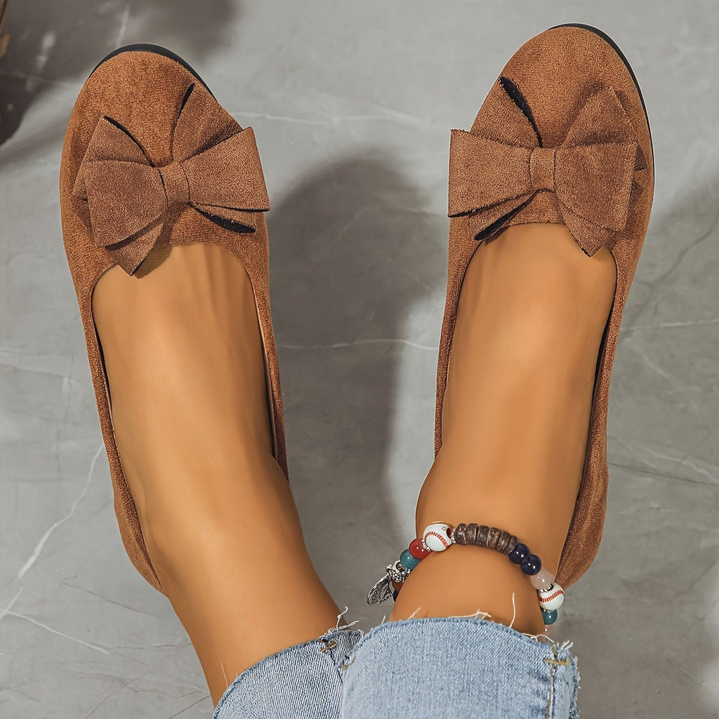 Elsie | Women's Slip-On Ballet Flats | Bow Detail · Eltrendio