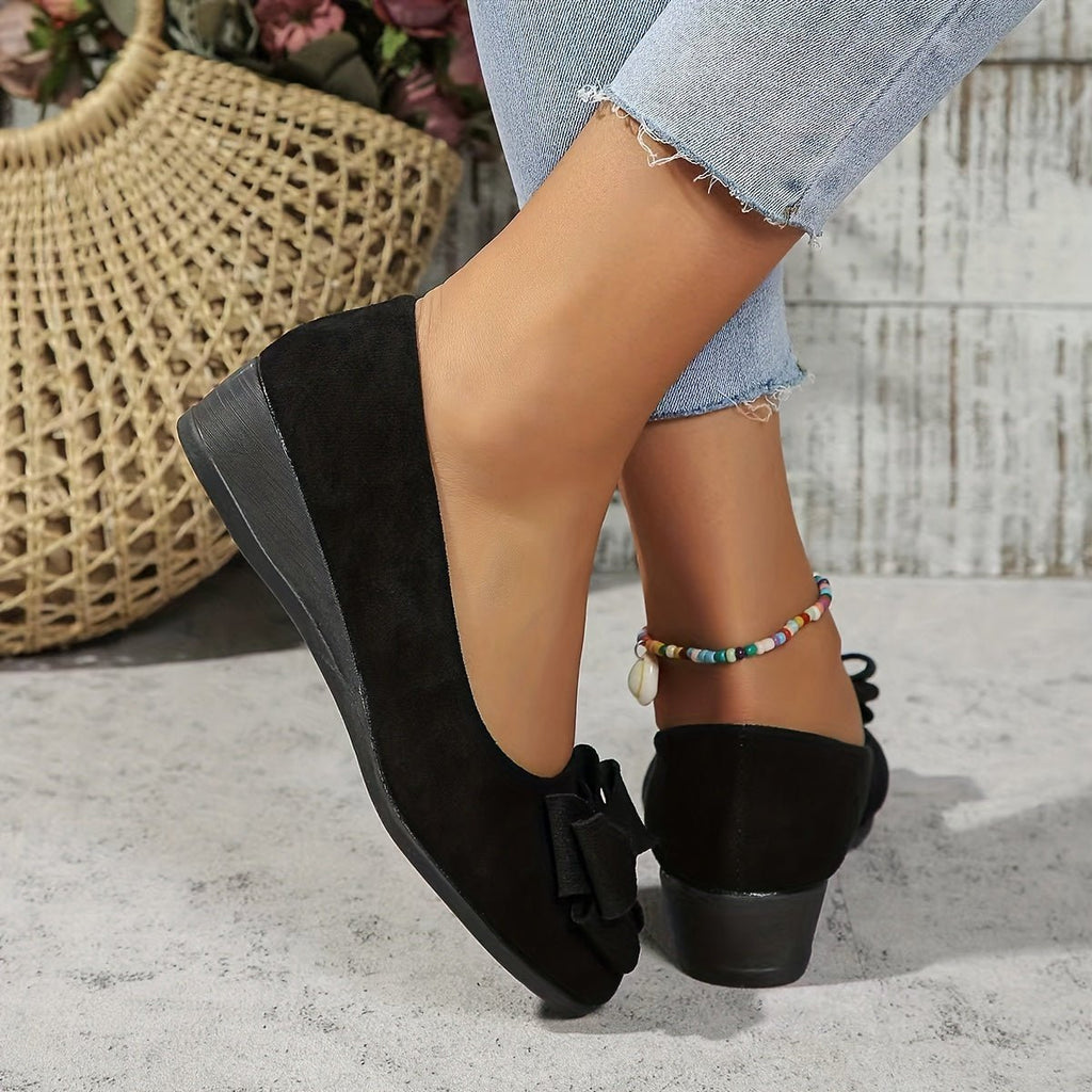 Elsie | Women's Slip-On Ballet Flats | Bow Detail · Eltrendio