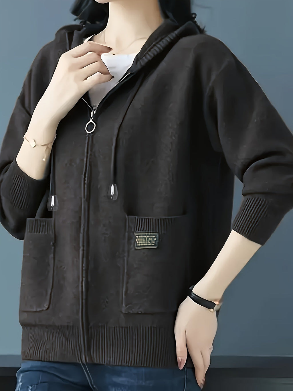 Elspeth | Women's Zip-Up Hoodie | Drawstring Hood · Eltrendio