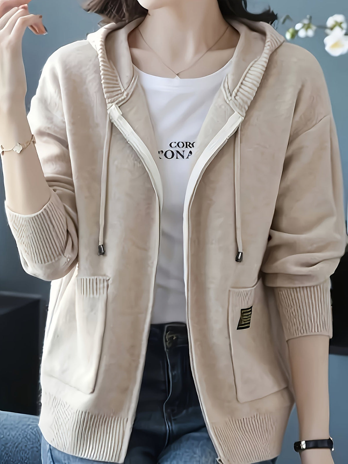 Elspeth | Women's Zip-Up Hoodie | Drawstring Hood · Eltrendio