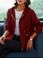 Elspeth | Women's Zip-Up Hoodie | Drawstring Hood · Eltrendio