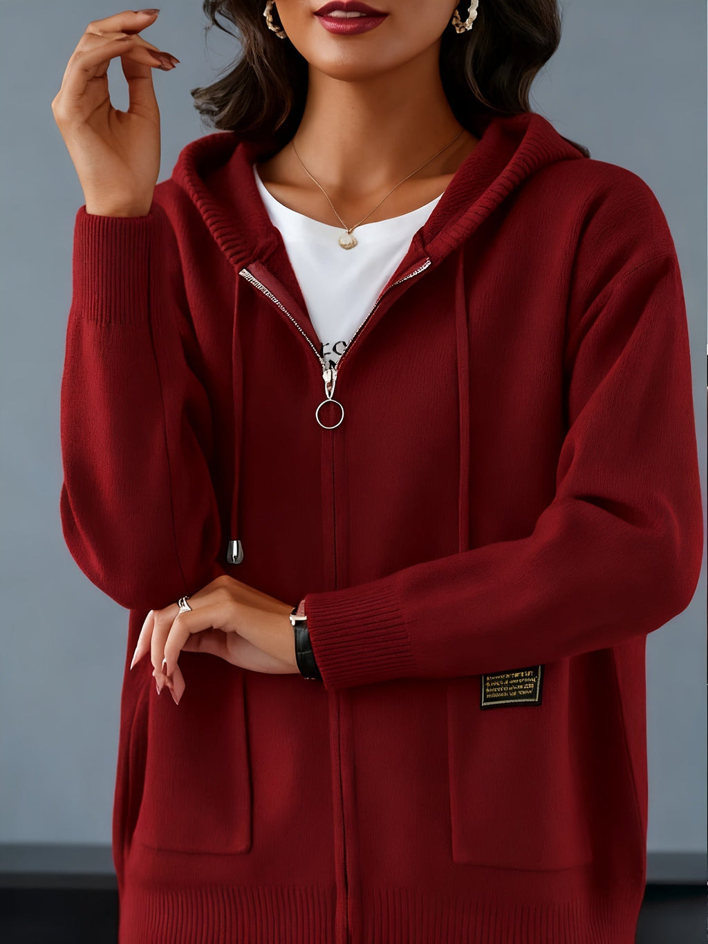Elspeth | Women's Zip-Up Hoodie | Drawstring Hood · Eltrendio
