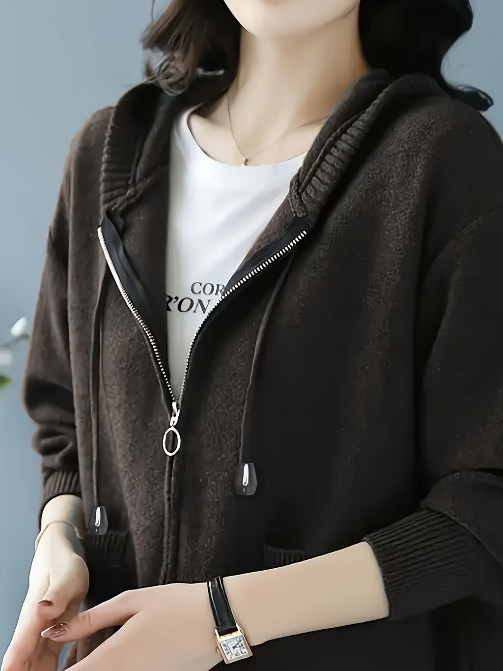 Elspeth | Women's Zip-Up Hoodie | Drawstring Hood · Eltrendio