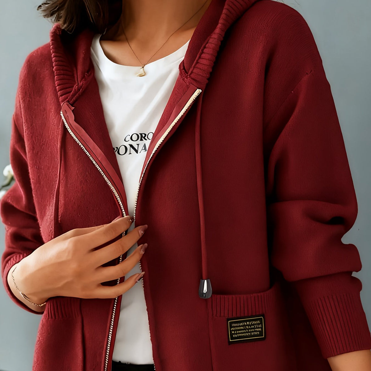 Elspeth | Women's Zip-Up Hoodie | Drawstring Hood · Eltrendio