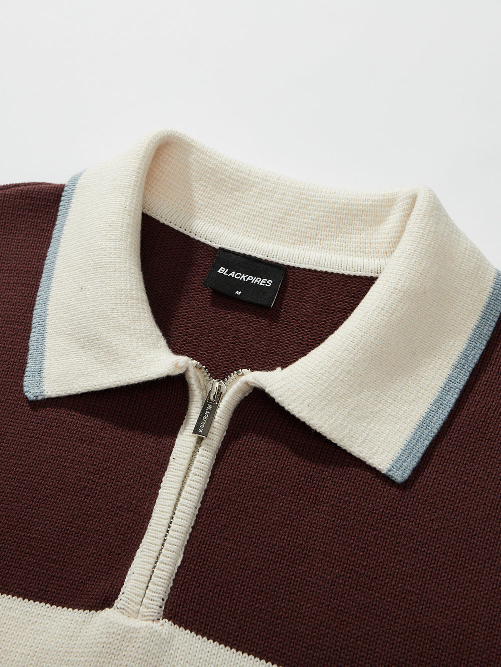 Emmett | Unisex Half Zip Polo Sweater | Oversized Striped Y2K Style-Eltrendio