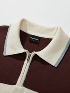 Emmett | Unisex Half Zip Polo Sweater | Oversized Striped Y2K Style-Eltrendio