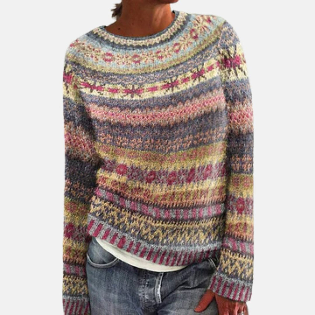 Esme | Women's Crew Neck Jumper | Fair Isle · Eltrendio