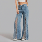 Esme | Women's Flare Jeans | Pearl Mesh · Eltrendio