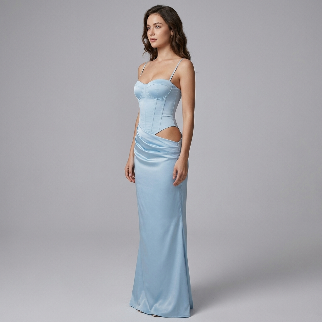 Evelina | Women’s Maxi Dress | Lace Up Corset Wedding Guest - Eltrendio