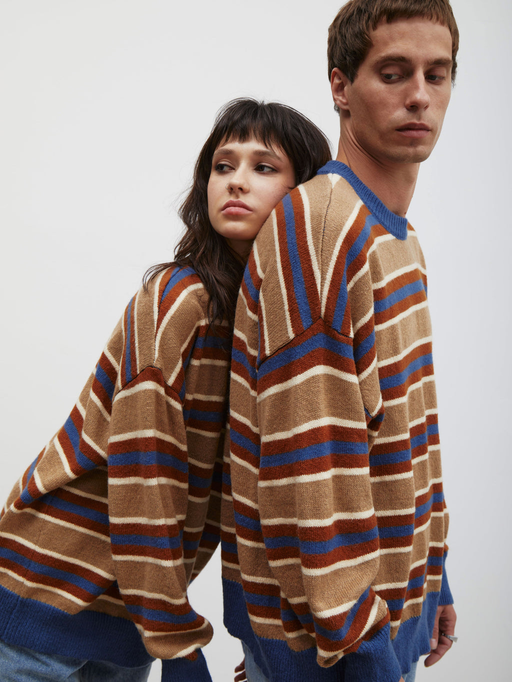 Felix | Unisex Oversized Knit Sweater | Striped Y2K Grunge Style-Eltrendio