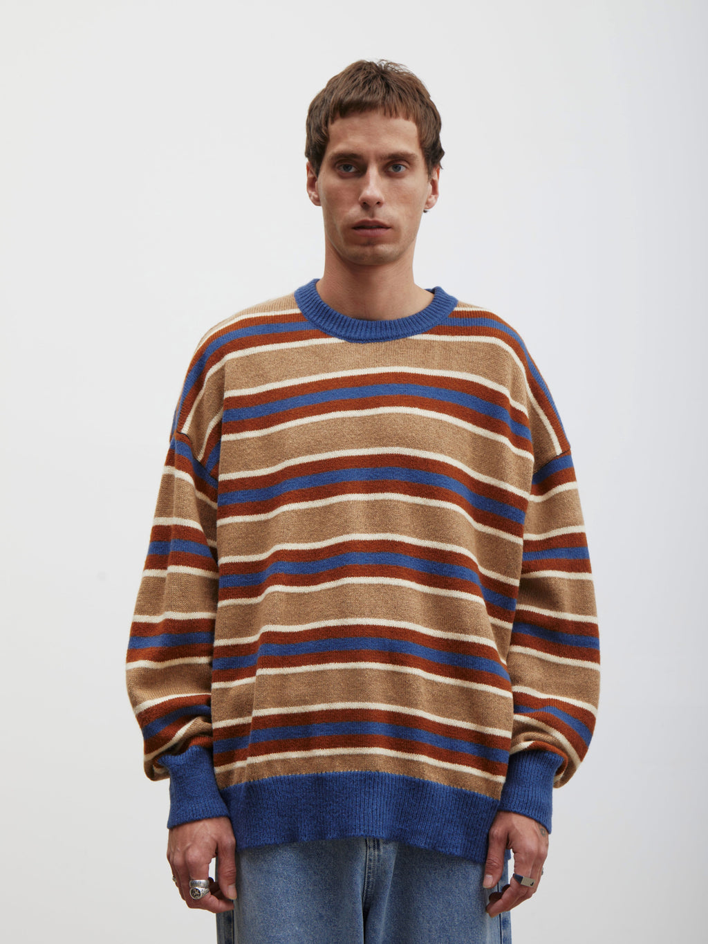 Felix | Unisex Oversized Knit Sweater | Striped Y2K Grunge Style-Eltrendio