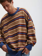 Felix | Unisex Oversized Knit Sweater | Striped Y2K Grunge Style-Eltrendio