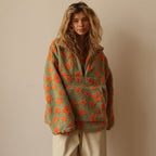 Florence | Women's Half-Zip Jumper | Floral Teddy · Eltrendio