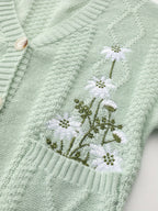 Florence | Women's V-Neck Cardigan | Floral Embroidery · Eltrendio