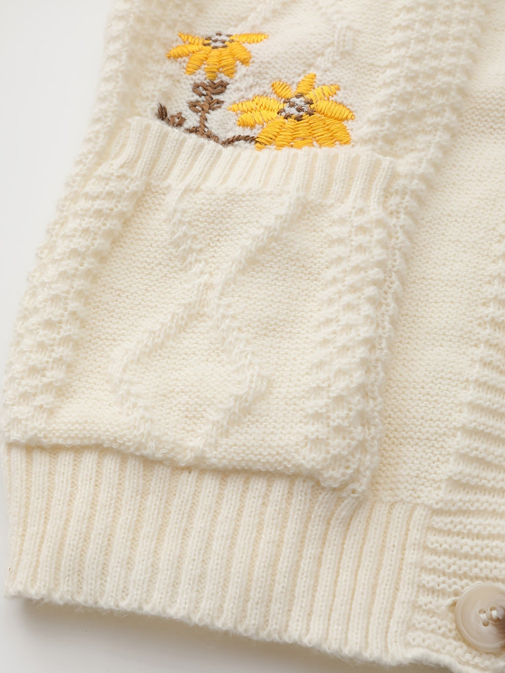 Florence | Women's V-Neck Cardigan | Floral Embroidery · Eltrendio